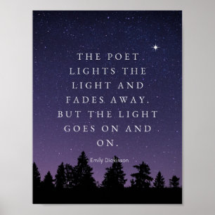 Het licht gaat aan - Emily Dickinson Poster