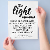 Het licht is nog steeds een begrafenismonument flyer (Hand)