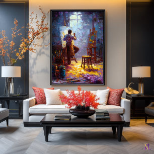 Het licht van de kunstenaar – studio-moment in exp poster
