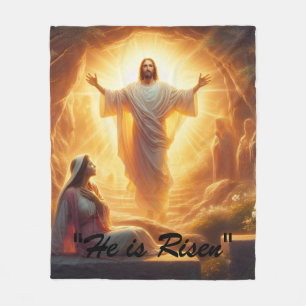 Het Licht van de Opstanding: Jezus Christus Staat Fleece Deken