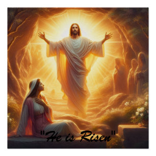 Het Licht van de Opstanding: Jezus Christus Staat Perfect Poster