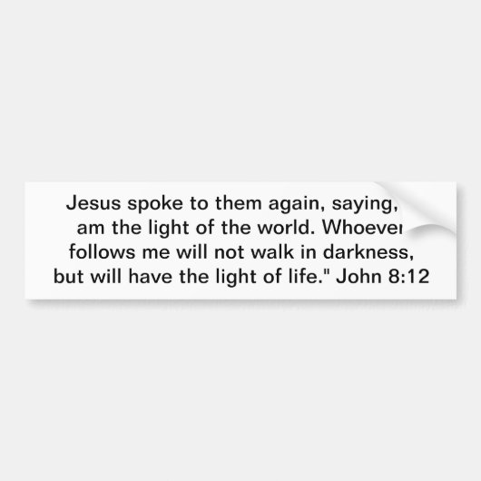 Het licht van de wereld bumpersticker (Voorkant)