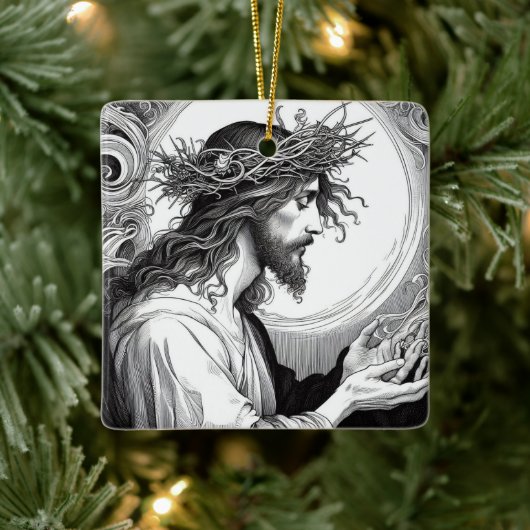 Het licht van de wereld Jezus Kerstmis Keramisch Ornament (Boom)