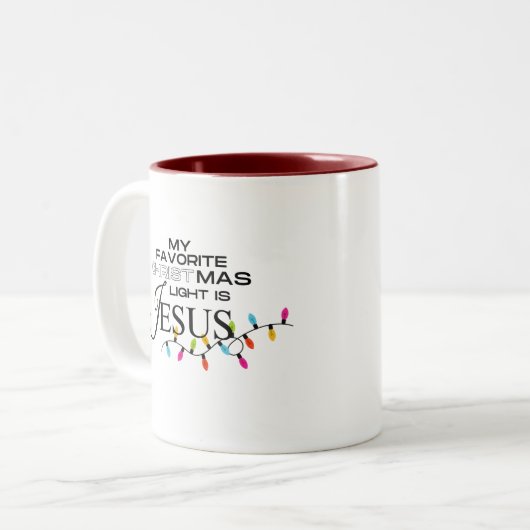 Het licht van de wereld tweekleurige koffiemok (Voorkant links)