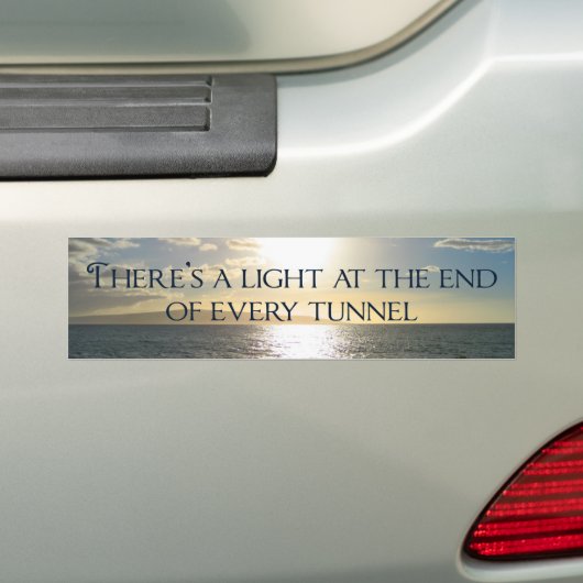 Het Licht van het Inspirerend Citaat aan het Eind Bumpersticker (Op auto)