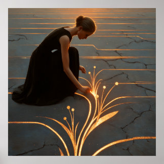 Het licht verzorgen – Solarpunk Symbolische Kunst Poster