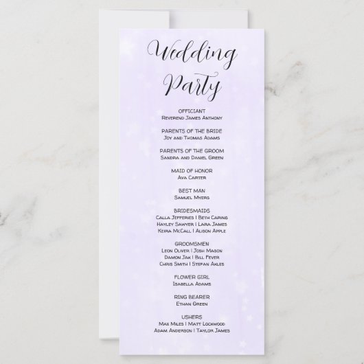 Het lichte Paarse en Witte Moderne Programma van d (Achterkant)