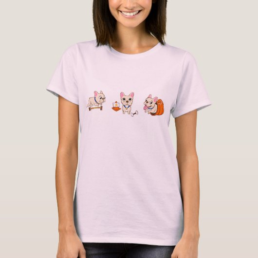 Het lichte T-shirt Frenchie (Voorkant)