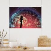 Het lichtgevende Man Poster (Keuken)