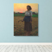 Het lied van de leeuwerik van Jules Adolphe Breton Canvas Afdruk (Insitu (Houten vloer))