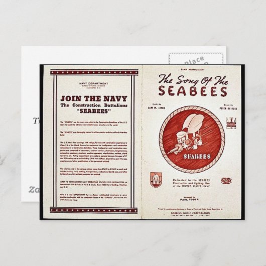 Het lied van de zeebijen briefkaart (Voorkant / Achterkant)