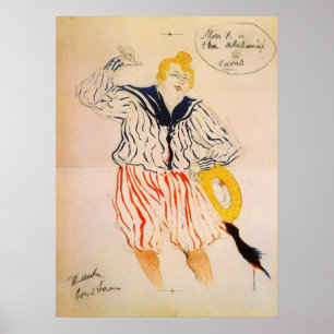 Het liedje van de zeelieden van Toulouse-Lautrec Poster