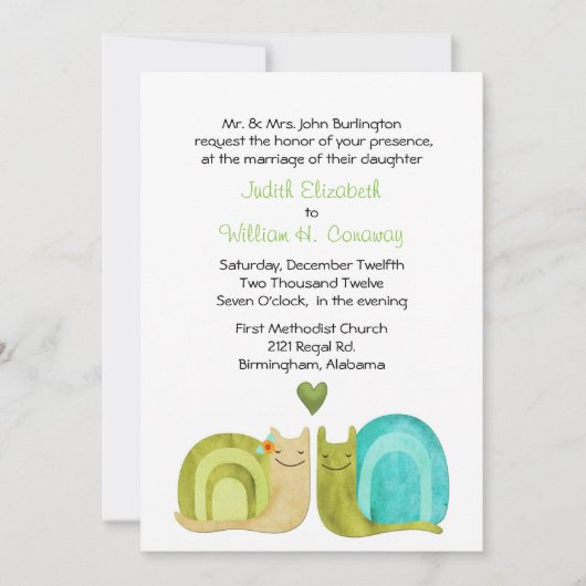 Het liefhebben van Slakken Weddenschap Kaart (Voorkant)