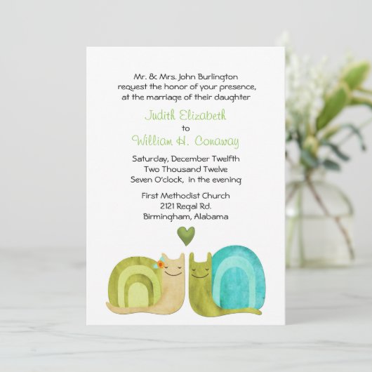 Het liefhebben van Slakken Weddenschap Kaart (Staand voorkant)