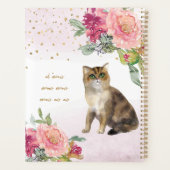 Het liefhebbende Kat Illustration Flowers Girl's d Planner (Achterkant)