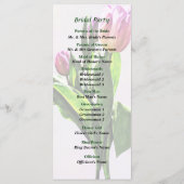 Het lieflijk Bleke Pink Tulps Wedding Programme Programma (Achterkant)