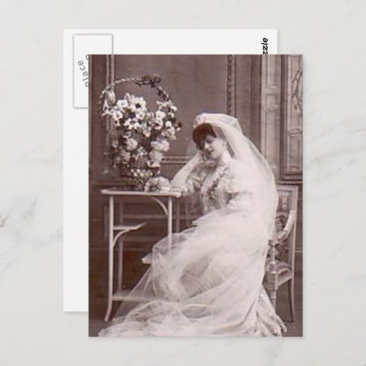 Het liefst  Antiek Bridal Portret Gifts Briefkaart (Voorkant / Achterkant)