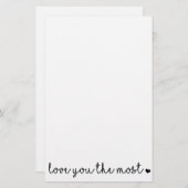 het liefste van je met hart simpele moderne briefpapier (Voorkant / Achterkant)