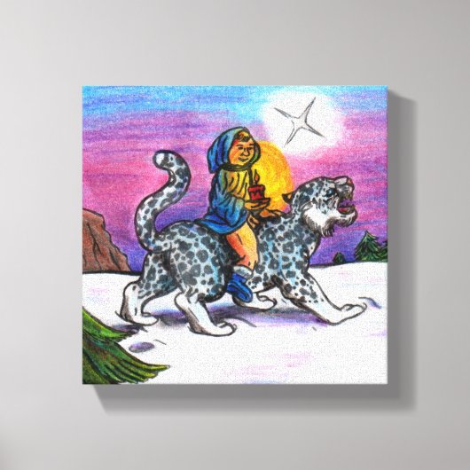 Het Light of Hope kerstfantasie-potloodkunstwerk Canvas Afdruk (Voorkant)