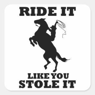 Het lijkt alsof je het cadeau voor paardenovervall vierkante sticker