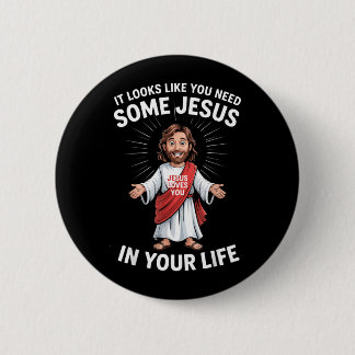 Het Lijkt Ergens Op Dat Je Jezus Nodig Hebt In Je  Ronde Button 5,7 Cm
