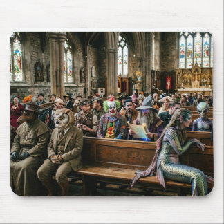 Het lijkt erop dat de rare types de kerk hebben ov muismat