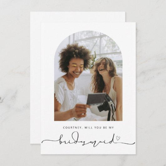 Het Lijst van Arch zal u mijn Bridesmaid- Kaart zi (Voorkant / Achterkant)