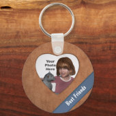 Het Lijst van het Hart van het Leer van Tan kijkt: Sleutelhanger (Voorkant)