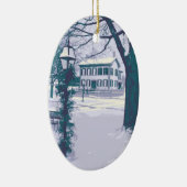 Het Lincoln-huis met Kerstmis Keramisch Ornament (Rechts)