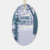 Het Lincoln-huis met Kerstmis Keramisch Ornament (Links)