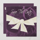 Het lint in Rozen sparen de Datum Save The Date (Voorkant / Achterkant)