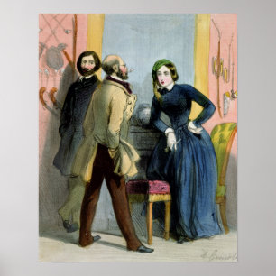 Het literaire leeuwen uit de "Femmes de Paris" Poster