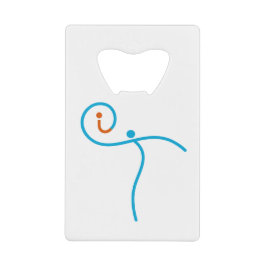 het Logo 01, Cyaan/Rood Kredietkaart Flessenopener