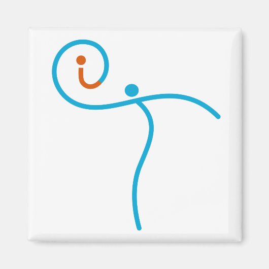 het Logo 01, Cyaan/Rood Magneet (Voorkant)