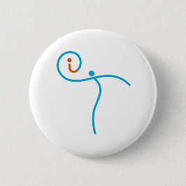 het Logo 01, Cyaan/Rood Ronde Button 5,7 Cm