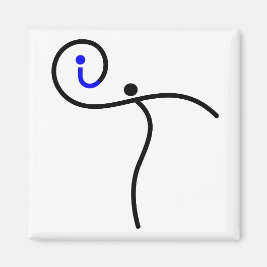 het Logo, 01 zwart/blauw. Magneet (Voorkant)