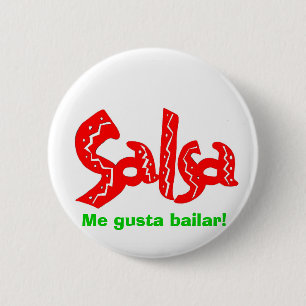 Het Logo van de Dans van Salsa Ronde Button 5,7 Cm