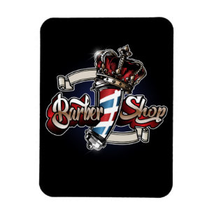 Het Logo van de Kroon van de herenkapper Magneet