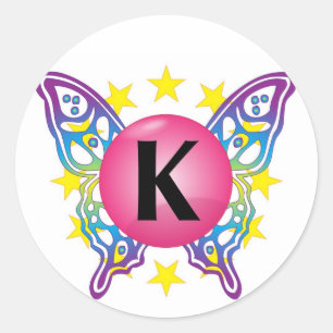 Het logostickers van "K" Ronde Sticker