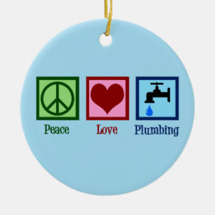 Het Loodgieterswerk van de Liefde van de vrede Keramisch Ornament