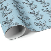 Het lopen met schaar het verpakken van papier. cadeaupapier (Rol Hoek)