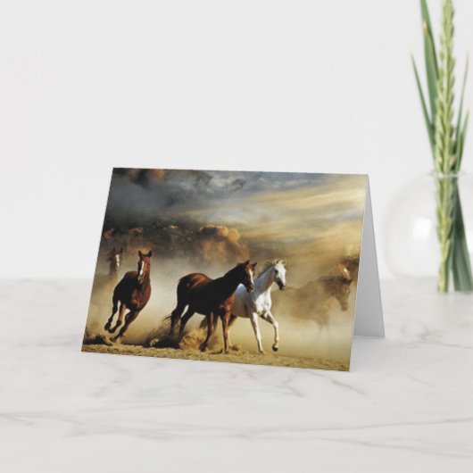 Het lopen Paarden Kaart (Voorkant)