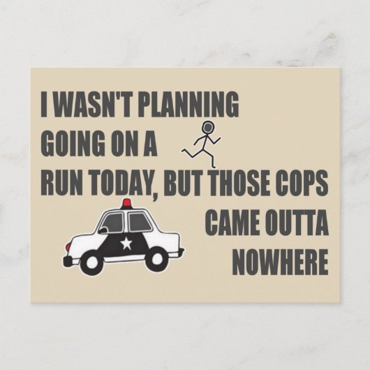 Het lopen van Cops Briefkaart (Voorkant)