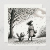 Het lopen van de Dog Note Kaart Notitiekaartje (Voorkant / Achterkant)