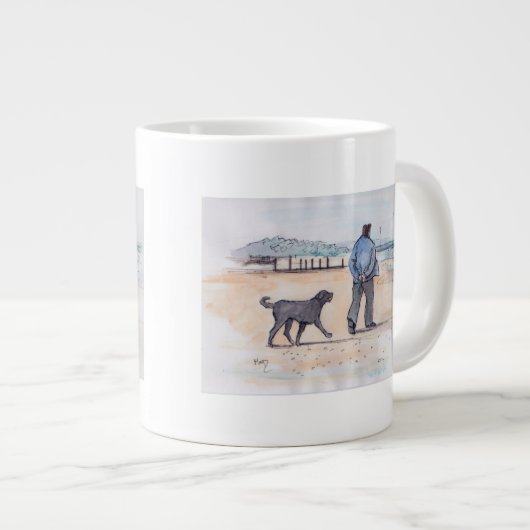 het lopen van de hond - 07 extra grote mok (Voorkant rechts)