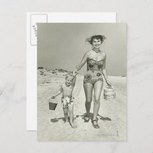 Het Lopen van de moeder en van de Zoon Briefkaart (Voorkant / Achterkant)