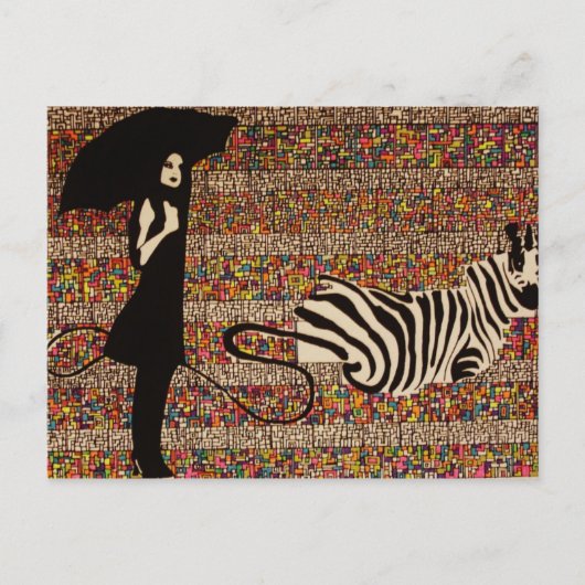 het lopen van de zebra briefkaart (Voorkant)