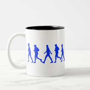 Het lopen van het Jogging Walking Tweekleurige Koffiemok
