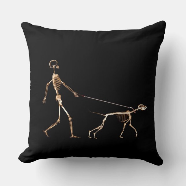 het lopen van het skelet van de hond kussen (Voorkant)
