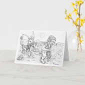 Het lopen van het Wenskaart van de Gargouille Kaart (Gele Bloem)